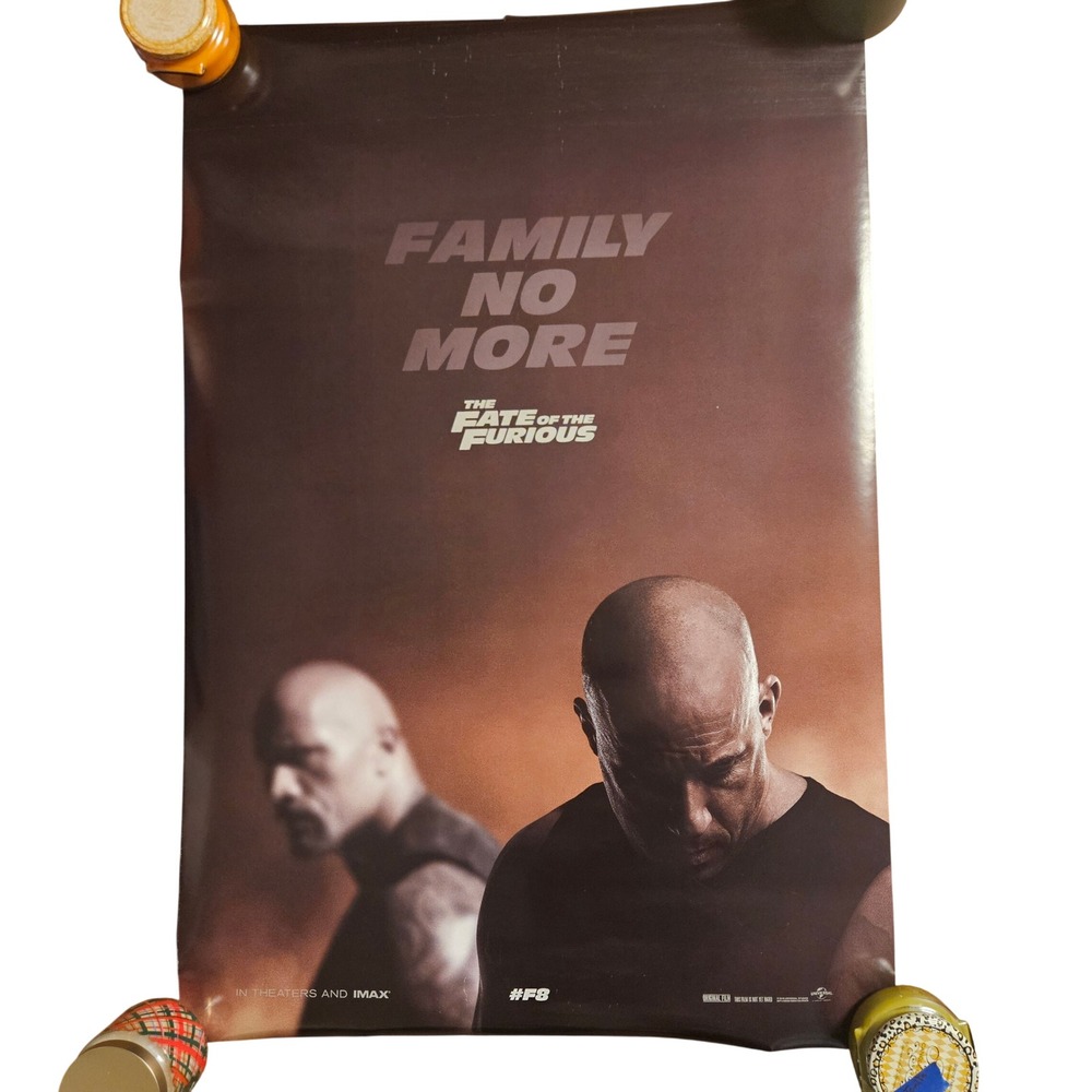 The Fate of the Furious 2017 Promo Movie Poster 27x40 Vin Diesel Jason Statham